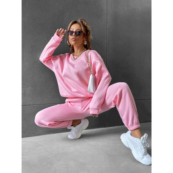 2 piece set: Drop Shoulder Sweatshirt & Sweatpants gray - Picture 4 of 13